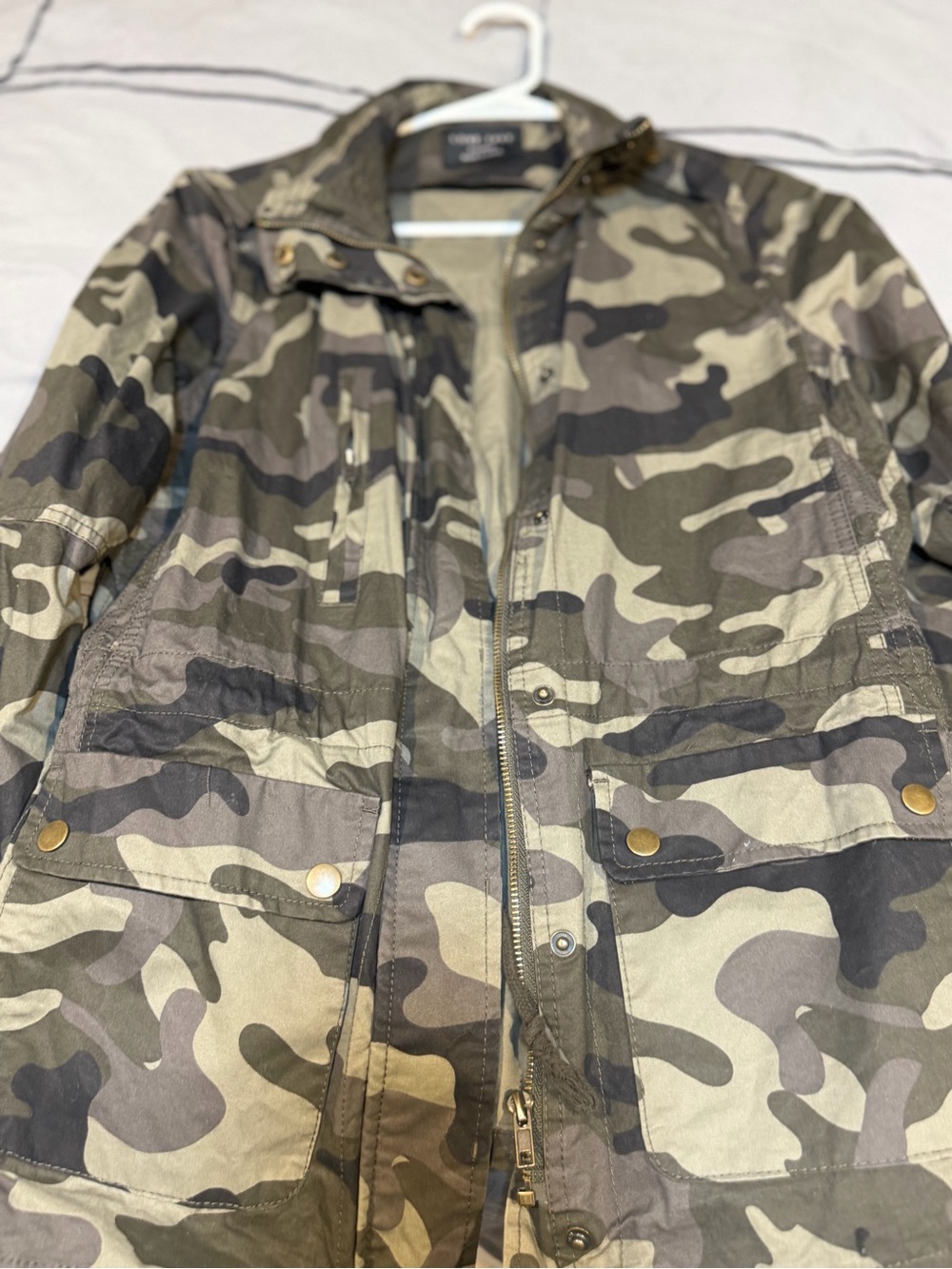 Love Tree Men's Camo Field Jacket in Olive and Black